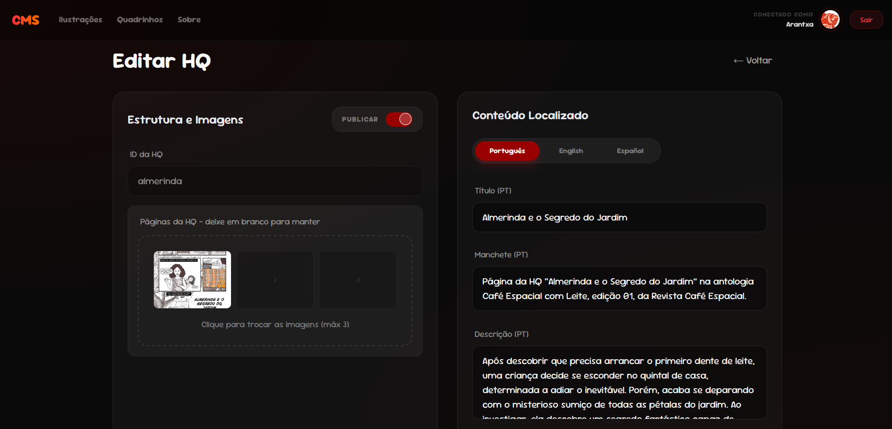 Arântia Art - Portfólio & CMS Serverless