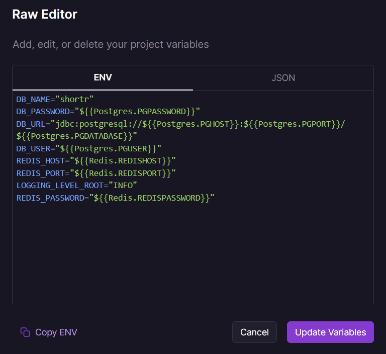 Railway Raw Editor